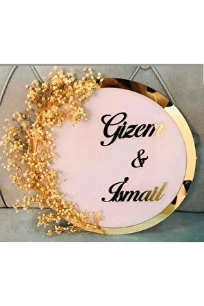 Isme Özel Ahşap Ve Peleksili Kapı Süsü Duvar Süsü Ve Kapı, Duvar Dekoru Süsü 28cm