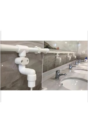 Depolu Sıvı Sabunluk Sistemi Musluğu 10 Lu Paket - Alttan Basmalı Musluk - Beyaz