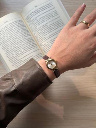 Retro Minimal Deri Kordon Vintage Kadın Kol Saati Acı Kahverengi
