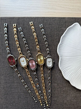 Retro Minimal Boncuk Kordon Vintage Kadın Kol Saati