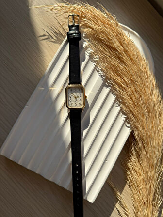 Retro Minimal Deri Kordon Vintage Kadın Kol Saati Dikdörtgen Kasa