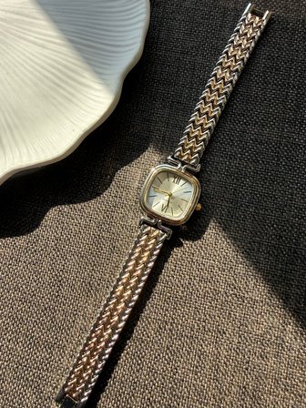 Retro Minimal Metal Kordon Vintage Kadın Kol Saati Romen Rakamlı