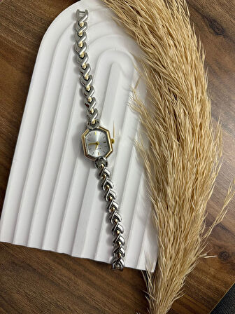 Retro Minimal Hasır Kordon Vintage Kadın Kol Saati
