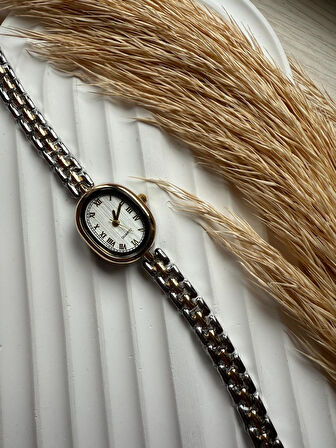 Retro Minimal Hasır Kordon Vintage Kadın Kol Saati