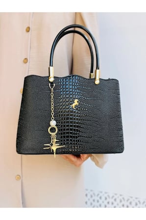 Miami Polo Clup Siyah Suni Deri Omuz ve El Askılı Kadın Omuz Çanta