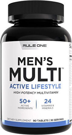 Rule 1 Men's Multivitamin Essential Minerals Superfood Digestive Enzymes Amino Acids Antioxidant 90