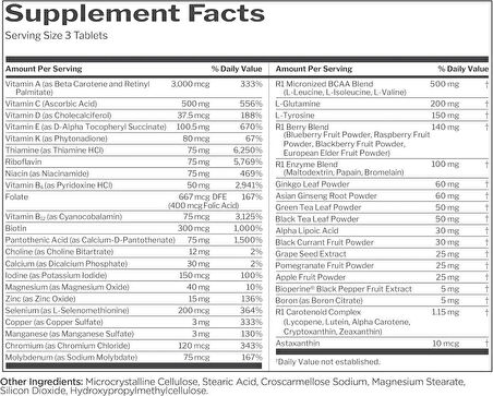 Rule 1 Men's Multivitamin Essential Minerals Superfood Digestive Enzymes Amino Acids Antioxidant 90