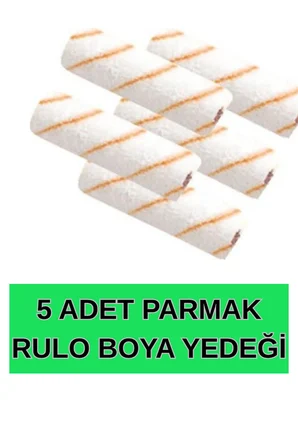 10cm -PARMAK RULO 5 ADET- BOYA YEDEK- 5 ADET FİYATI