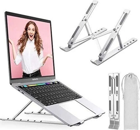  MacBook Air Uyumlu Alüminyum Katlanabilir Laptop Standı