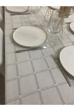 Zeren Home Elite Masa Örtüsü + Runner Takım | Lekeye Dayanıklı Bosna Etamin