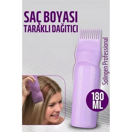 Saç Boyası Eşit Dağıtım Şişesi Doldurulabilir Taraklı Aplikatör Solingen Professional 721015