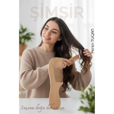 Doğal Şimşir Ahşap Tarak – 16 Cm, Anti-Statik, Kepek Karşıtı Ve El Yapımı