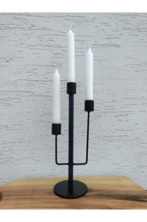 Lyla Rustik Candle Mumluk, 3 Mumlu Şamdan