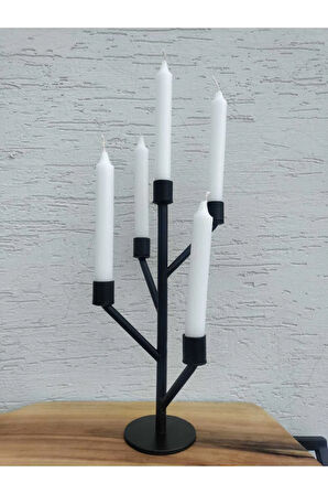 Lyla Rustik Candle Mumluk, 5 Mumlu Şamdan
