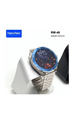 RW 48 Classic Series Amoled Ekran Watch With 3 Strap