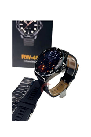 RW 48 Classic Series Amoled Ekran Watch With 3 Strap