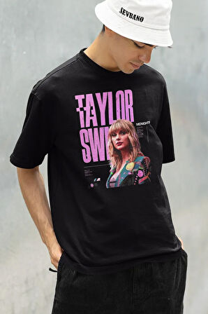 Şarkıcı Taylor Swift Midnights Baskılı Unisex Oversize Tişört