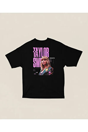 Şarkıcı Taylor Swift Midnights Baskılı Unisex Oversize Tişört