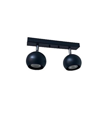 Rsylight Metal Modern Spor Siyah Mafsallı Led Spot Avize Beyaz Ampullü 