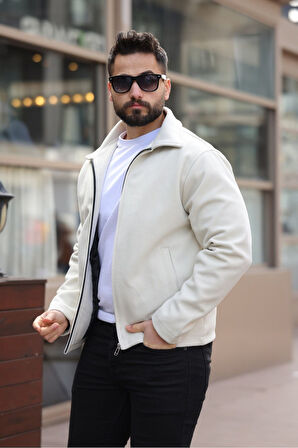 Şık ve Basic Slim Fit Kaşe Ceket