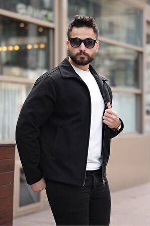 Şık ve Basic Slim Fit Kaşe Ceket
