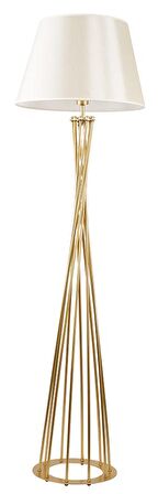 Rys Retro Metal Gold Lambader Krem Başlık 45 cm Köşe Lambası