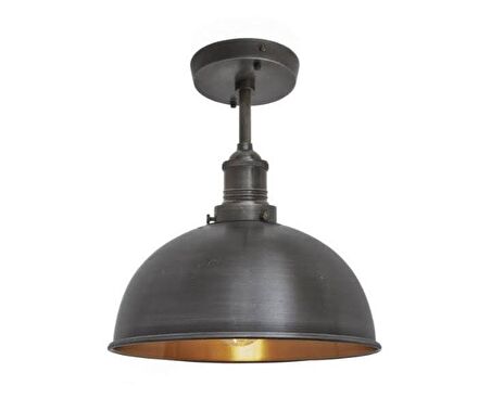 Rys Retro Dekoratif Tavan Plofyoner Siyah Dekoratif Tekli Sarkıt Avize çap:30 cm