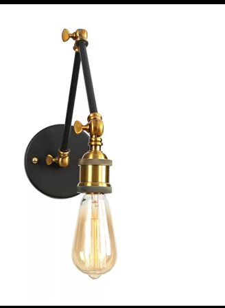 Rsylight Retro Metal Dekoratif Oturma Odası - Yatak Odası Duvar Gold Aplik 41 cm 