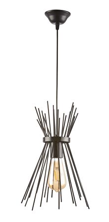 Rys Retro Metal Tekli Siyah Rustik Dekoratif Kirpi Sarkıt Avize