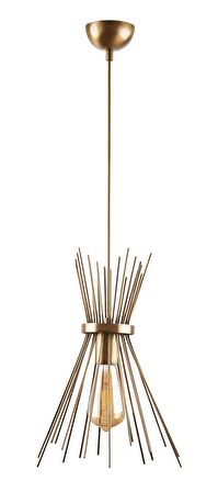 Retro Metal Tekli  Eskitme Rustik Dekoratif Kirpi Sarkıt Avize