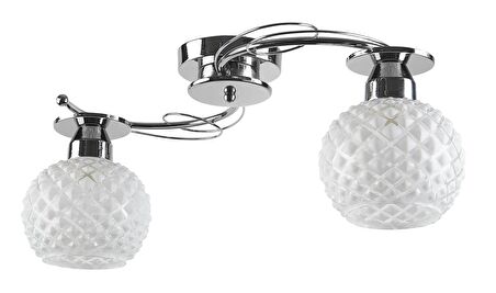 Rys Modern Krom 2 Li Spor Dekoratif Camlı Tavan Sarkıt Avize