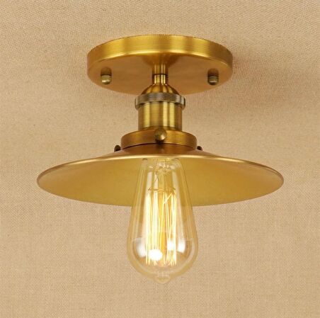 Rys Retro Eskitme Kaplama Tekli Tavan Ploftoner Avize Çap:23 cm