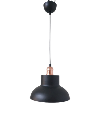 Rys Retro Metal Siyah içi Gold Dekoratif Tekli Sarkıt Avize çap.25 cm