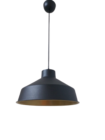 Rys Retro Metal Siyah Dekoratif Siyah İçi Gold Kafe Mutfak Avize Çap:30 cm