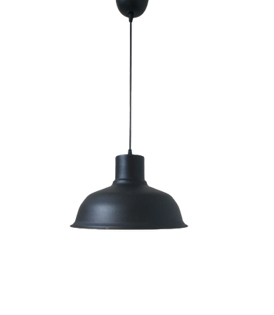 Rys Retro Metal Siyah Dekoratif Siyah İçi Siyah Kafe Mutfak Avize Çap:30 cm