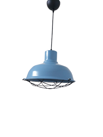 Rys Retro Metal Mavi Dekoratif Tekli Kafesli Kafe Mutfak Sarkıt Avize Çap:30 cm