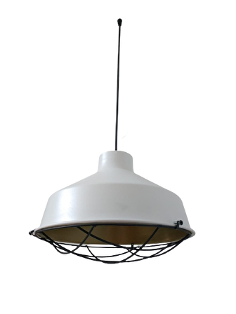 Rys Retro Metal Dekoratif Beyaz İçi Gold Kafesli Tekli Sarkıt Avize Çap:30 cm