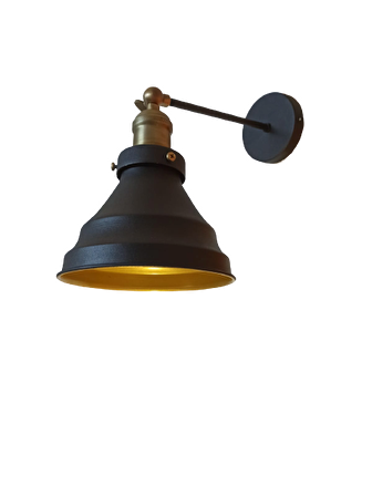 Rys Retro Metal Dekoratif Mafsallı Siyah Duvar Aplik