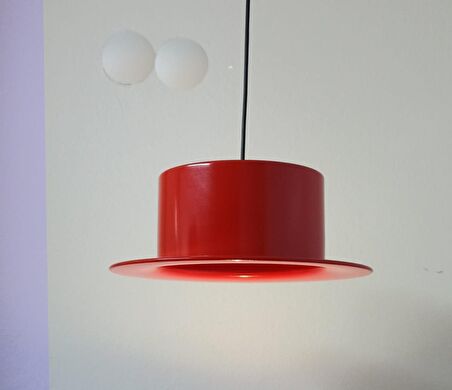 Rys Retro Metal Dekoratif Rustik Kırmızı Kafe Mutfak Tekli Sarkıt Avize