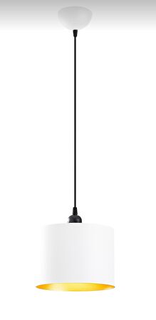 Rys Retro Metal Dekoratif Beyaz İçi Gold Kafe Mutfak Tekli Sarkıt Avize Çap:20 cm