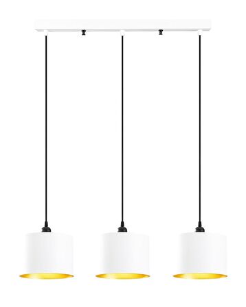 Rys Retro Metal Rustik Dekoratif 3 Lü Masa Üstü Sıralı Sarkıt Avize Genişlik 60 cm