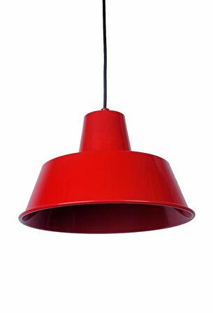 Rys Retro Metal Sarkıt Avize Rustik Tekli Kırmızı Sarkıt Cafe Mutfak Aydınlatma Çap:35 cm