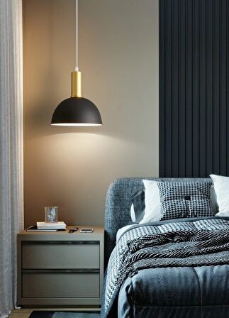 Rys Retro Metal Siyah Dekoratif Rustik Kafe Mutfak Sarkıt Avize çap:30 cm