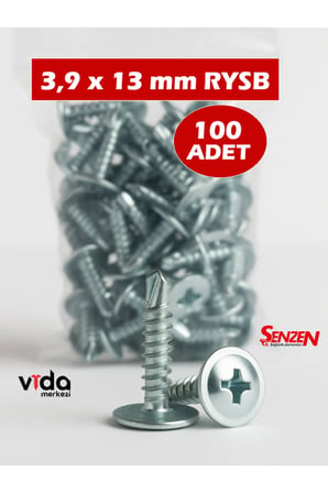3,9x13 RYSB Pul Başlı Matkap Uçlu Vida 100'lü