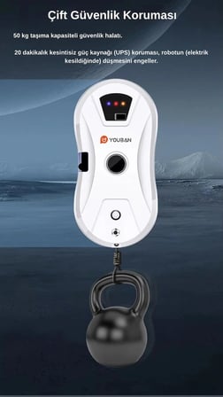  RZ1-11 Crystal Cam Silme Robotu Kumandalı Su Püskürtmeli Çift Moplu