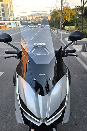 MOTOCAM RKS RZ 250 S Siperlik Ön Cam 2022-2025 Model 68cm Şeffaf Renkli 4mm UZUN CAM