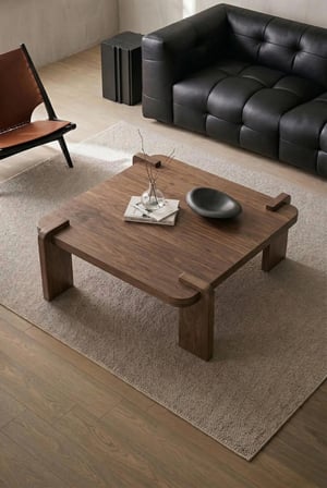 Modern Orta Sehpa Ceviz Renk Üst Tablalı MDF ahşap Şık Tasarım Salon Sehpası