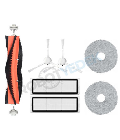 Xiaomi S10+(S10T Değil) Uyumlu Yedek Fırça Hepa Filtre Mop Seti-7 Parça