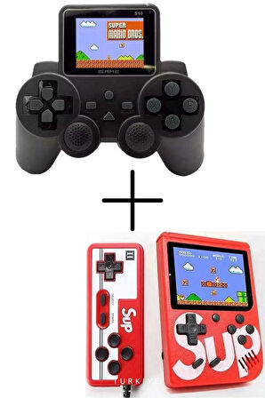 Premium İkili Seri S10 Yeni Model Gamepad+Nostalji Atari 400 Oyun