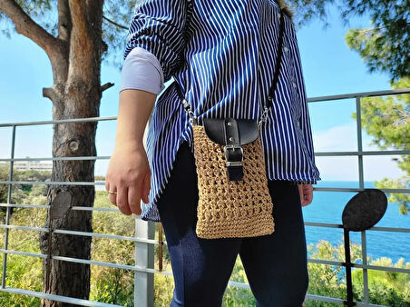 rustik bohem hasır çanta, otantik çapraz askılı çanta, deri kapaklı günlük mini çanta, kadınlar için hediye, doğum günü hediyesi